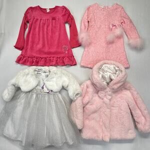 Baby Girls 5pc Lot 3T Dress Jacket Osh Kosh BONNIE JEAN USA Little Me BLUEBERI
